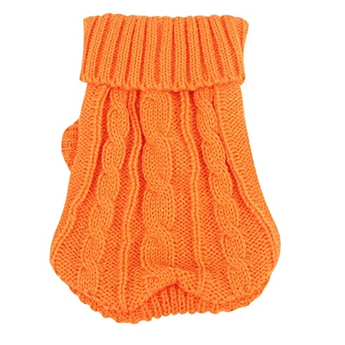 Qupdjxukis Haustierkleidung HüNdchen Katze Pullover Kleidungsstil: Orange Strickpullover GrößEn: XS von Qupdjxukis