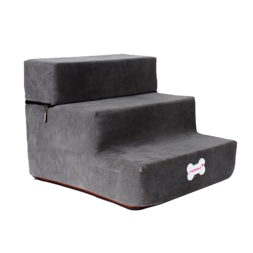 30 × 35 × 30 cm Hundetreppe für Bett – rutschfeste Treppe für Haustier – Abnehmbare 3-stufige Hunderampe für Sofa, Haustierleiter für Bett, Haustier-weiche Treppe, Haustierbett Stufen für Katzen Hunde von Qurygin