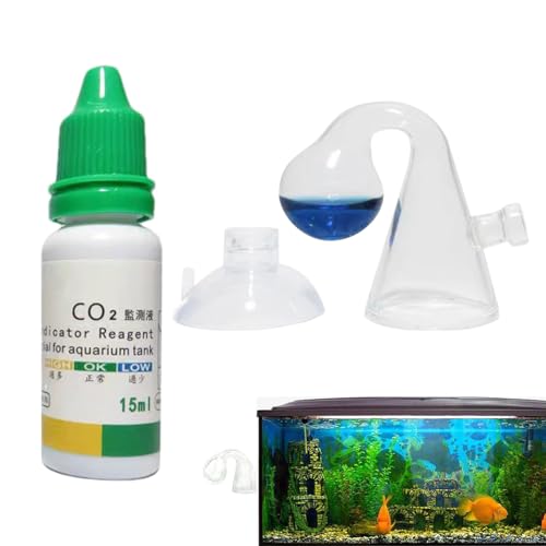 Qurygin CO2-Aquarium-Set, tragbar, 15 ml, CO2-Checker-Lösung, Tropfenprüfer, genaues CO2-System, CO2-Diffusor für Aquarien, CO2-Monitor von Qurygin