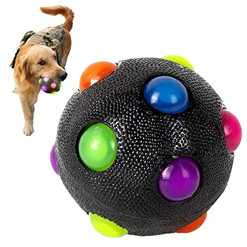 Qurygin Hund Leuchtball - leuchtender quietschender Hundeball mit Ausbuchtung - Akustisches Hundespielzeug zur mentalen Stimulation für Verschiedene Welpen- und Hundegeburtstagsgeschenke, zufällige von Qurygin