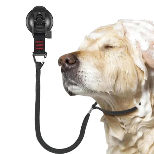 Qurygin Hundepflegeschlaufe, Hundebadeleine mit Saugnapf | Hundepflegeband mit Saugnapf | Verstellbare Bauchgurte für die Hundepflege für kleine und mittelgroße Hunde von Qurygin