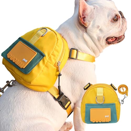 Qurygin Hundesatteltasche Rucksack – Leckerli-Tasche Tragetasche Haustier Geschirr – Bequemer Hundesattel Rucksack Geschirr mit großer Kapazität für Wandern, Reisen, Laufen von Qurygin