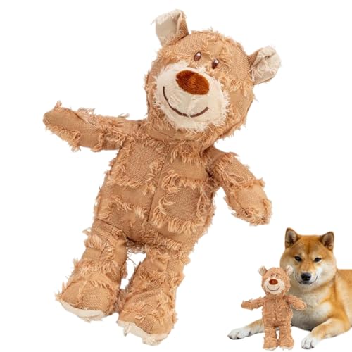 Qurygin Hundespielzeug für aggressive Kauer - Sound Cute Bear Shape Dog Squeak Plush - Dog Plush Toys Squeaky Puppy Chew Toy for Teething, Training, Stimulation von Qurygin