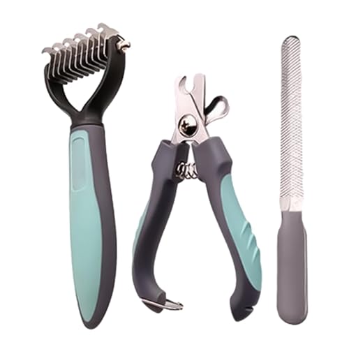 Qurygin Krallenknipser für Hunde, Krallenknipser für Hunde - 3 Teile/Satz Zehennagel Katzen Nagel Haustier Kit Clippers | Sicheres Fellpflegezubehör, Fellpflegeset mit Nagelfeile, Kamm für Katzen, von Qurygin