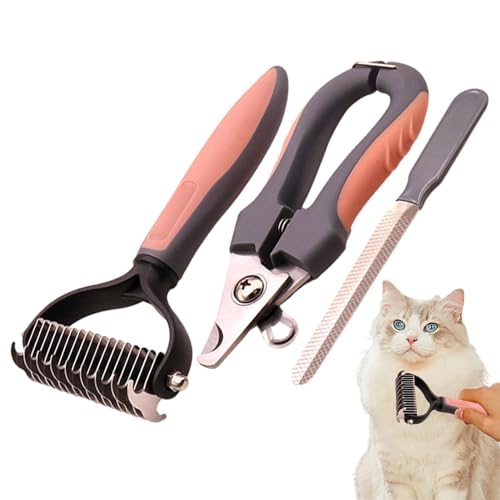 Qurygin Nagelknipser für Hunde,Krallenschneider für Hunde - 3 Teile/Satz Zehennagel Katzen Nagel Haustier Kit Clippers - Haustier-Katzen-Nagelschneider-Set, Zehennagelpflege, Pflegeset für Hunde, von Qurygin