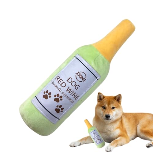 Qurygin Quietschendes Hundespielzeug in Weinflaschenform, lustiges Spiel, Hundespielzeug, Plüsch, für Welpen, Haustiere, geistige Stimulation, körperliche Aktivität, Kistenanreicherung Qurygin Quietschendes Hundespielzeug in Weinflaschenform, lustiges Spiel, Hundespielzeug, Plüsch, für Welpen, Haustiere, geistige Stimulation, körperliche Aktivität, Kistenanreicherung von Qurygin