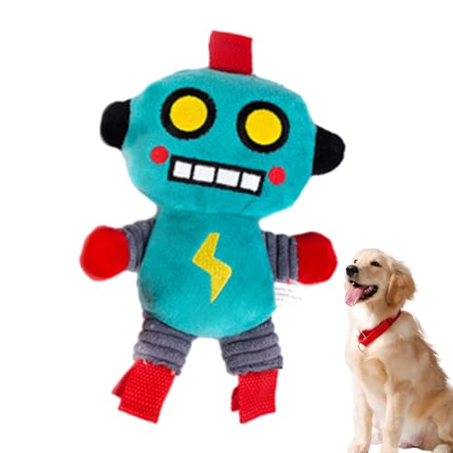 Qurygin Quietschspielzeug für Hunde, Quietschspielzeug für Haustiere - Hunde-Plüsch-Kauspielzeug mit Geräusch - Roboter-Plüsch-Kauspielzeug, Plüsch-Hundespielzeug für Katzen, kleine mittelgroße Hunde von Qurygin