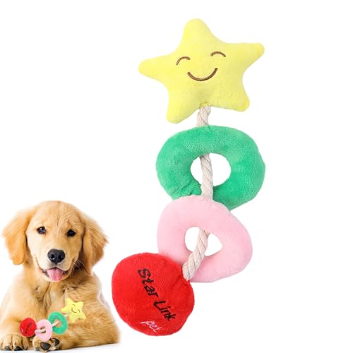Qurygin Süße Stofftiere für Hunde, Cartoon-Sternform-Quietschspielzeug, Weiches und bequemes Plüschtier zur Zahnreinigung für Hunde, Geschenk für Hunde und Kätzchen von Qurygin