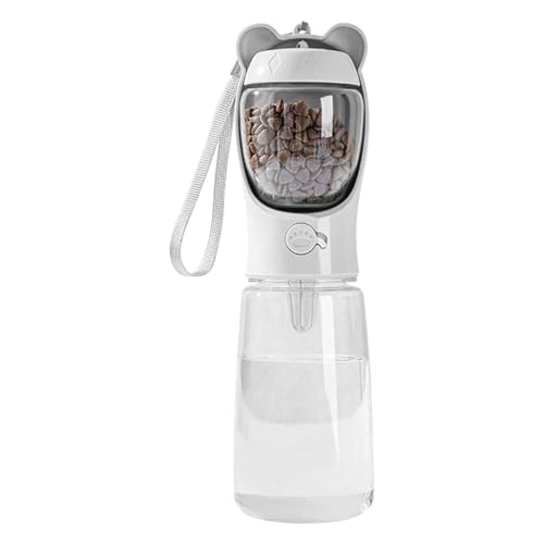 Qutalmi 2 in 1 Hundwasserflasche, Reisewater Water Bowl | 2 In 1 Hundefutter integrierter Trinkbrunnen,Hundezubehör Fütterungsmittel, gutes Dichtungsdesign für Gehen von Qutalmi