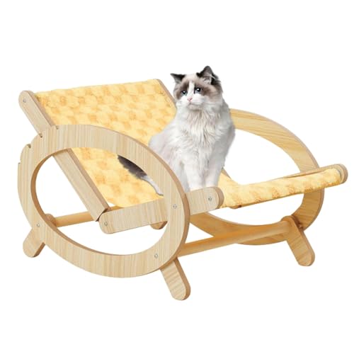 Qutalmi Katzenkratzer-Strandstuhl, erhöhter Haustierbettstuhl | Erhöhte Hundebett-Hängematte | Verstellbares Katzenschlaf-Klettergerüst-Sofa mit kratzfestem Segeltuchbezug zum Möbelschutz von Qutalmi