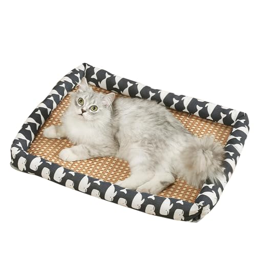 Qutalmi Kühlmatten für Haustiere, Sommerschlafbett für Haustiere,Haustiere Rattan-Kühlmatte | Bequemes Welpen-Haustierkissen aus leichtem Stoff für Haustiere, kleine Hunde, Katzen von Qutalmi
