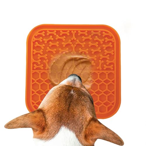 Qutalmi Leckpad für Hunde, Leckmatte für Welpen - Pet Slow Feeder Leckkissen | Leckmatte für Hunde und Katzen, Silikon-Leckmatte für Haustiere zum Stressabbau und zur Reduzierung von Langeweile von Qutalmi