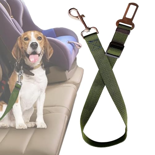 Sicherheitsgurt Hunde Für Auto, Verstellbarer Auto Einziehbarer Sicherheitsgurt Für Autositze, Nylon Hundeleine Anschnallgurt Hund Kofferraum von Qutalmi