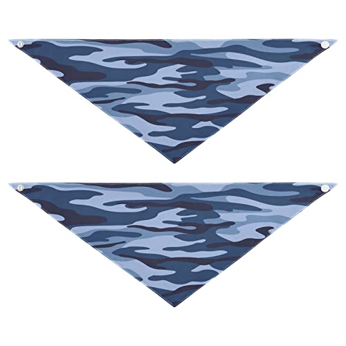 2 Stück Hundehalstuch, Blau Camo Camouflage Haustier Bandana für Hund Katze Halstuch waschbar Haustier Dreieck Lätzchen Hundeschal Urlaub Zubehör für Welpen Katzen Hunde, Groß von Quteprint