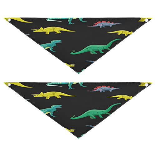 2 Stück Hundehalstuch, Dinosaurier-Dino-Muster, Haustier-Bandana für Hunde, Katzen, Halstuch, waschbar, Haustier-Dreieck-Lätzchen, Hundeschal, Urlaubszubehör für Welpen, Katzen, Hunde, klein von Quteprint