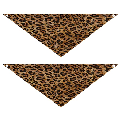 2 Stück Hundehalstuch, Leopardenmuster, Tierhaut, Haustier-Bandana für Hunde, Katzen, Haustier-Dreieck-Lätzchen, Hundeschal, Urlaubszubehör für Welpen, Katzen, Hunde, klein von Quteprint