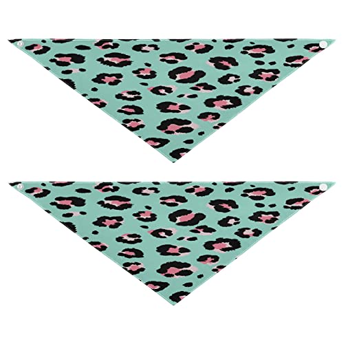 2 Stück Hundehalstuch, Tier-Leoparden-Druck, Haustier-Bandana für Hunde, Katzen, Haustier-Dreieck-Lätzchen, Hundeschal, Urlaubszubehör für Welpen, Katzen, Hunde, klein von Quteprint