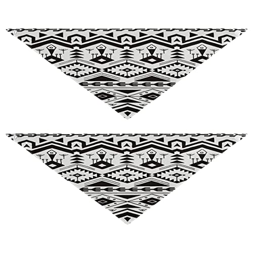 2 Stück Hundehalstuch, ethnische geometrische Azteken-Haustier-Bandana für Hunde, Katzen, Haustier-Dreieck-Lätzchen, Hundeschal, Urlaubszubehör für Welpen, Katzen, Hunde, Größe L von Quteprint