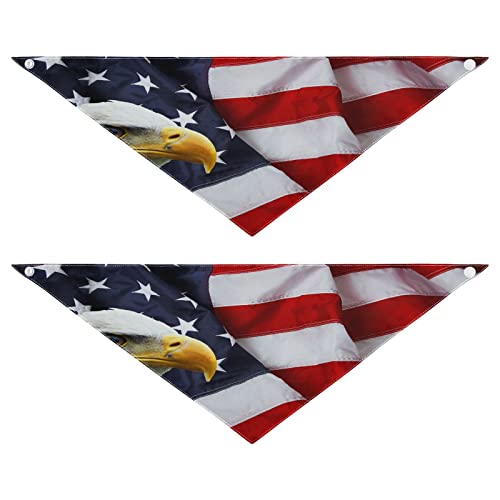 Hundehalstuch, Motiv: amerikanische Flagge, USA-Vogel, Haustier-Halstuch, waschbar, Dreieck-Lätzchen, Hunde-Schal, Urlaubszubehör für Welpen, Katzen, Hunde, Größe L, 2 Stück von Quteprint