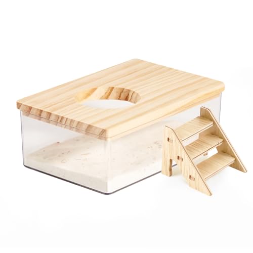 Quxddy Hamster Sandbad Box Behälter, Hamsterbad Sand Rennmäuse Sandbad Hamster Staubbad, Hamster Katzentoilette Chinchilla Staubbad Hamster Zubehör (kleines Rechteck) von Quxddy