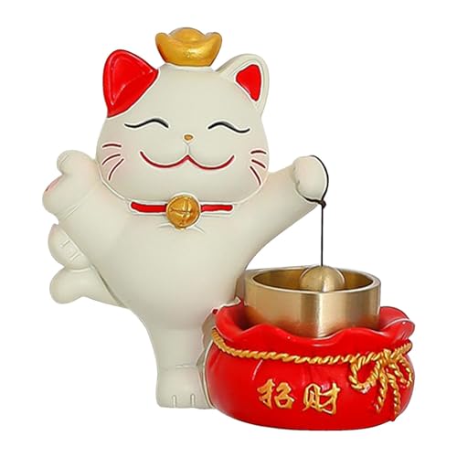 Quzente Fortune Cat Türklingel, Ladenbesitzerklingel zum Türöffnen - Hängende Dekoration Türklingel,Reizendes Türklingel, das Reichtum anzieht, Selbstklebende Ladenbesitzerglocke, Türdekoration zum von Quzente