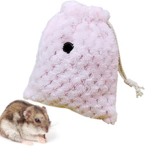 Quzente Sugar Glider Klebebeutel | Reisehandtasche Baumwollnest für Hamster,Bequeme Tragetasche mit Kordelzug und atmungsaktiver Belüftungsöffnung für Meerschweinchen-Eichhörnchen von Quzente