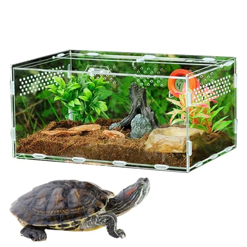 Reptilien Zuchtbox, Transparente Acryl Reptilien Zuchtbox, Insekten Zuchtbox Mit 360° Beobachtung, Anti Flucht Design Hülle Für Schlangenschildkröten Eidechsen von Quzente