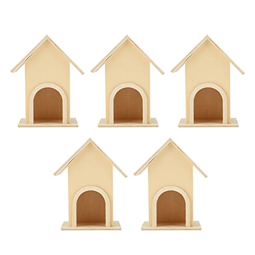 Qyebavge 5-teiliges Vogelhaus aus Holz, Einzigartiges DIY-Vogelhäuschen, Käfig, Basteldekoration, Garten- Und Terrassendekoration von Qyebavge