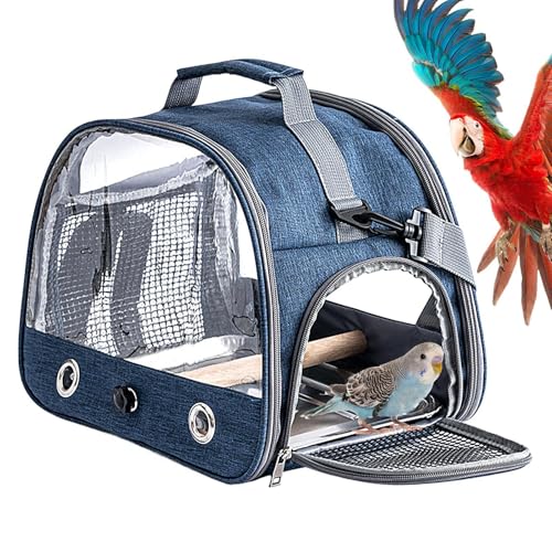 Qyljeiwred Vogel-Tragetasche, Sittich-Tragetasche, Tier-Outdoor-Reisekäfig, atmungsaktiver Schutzrucksack für Wellensittiche, Sittiche, Gentoo- , Conures von Qyljeiwred