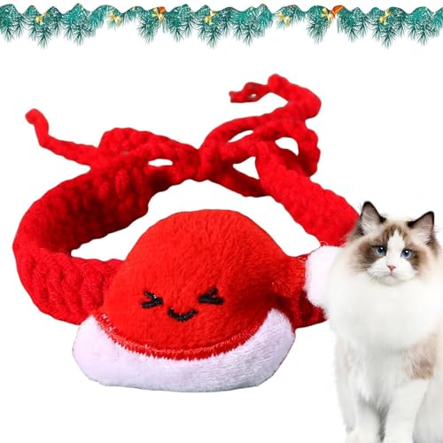 Qyljeiwred Weihnachts-Halsbekleidung für Katzen, weich, gemütlich, Weihnachts-Hunde-Outfit, verstellbares Halsband für Hunde und Katzen, Urlaubsverkleidungszubehör von Qyljeiwred