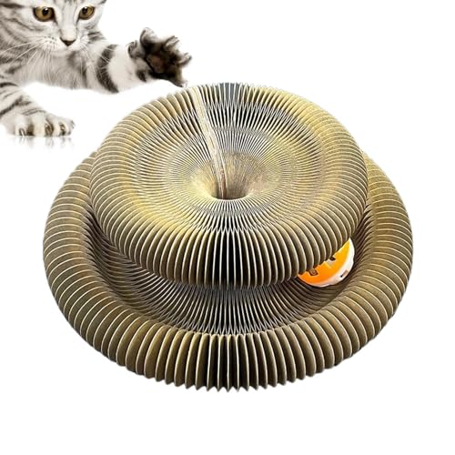 Cat Ball Roller für Kitten, einziehbares Spielzeug für den Innenbereich, Katzenkratzbrett, Katzenkratzspielzeug mit Bells, Cat Claw Grinding Board, Indoor Kitten Scratching Toy, Kitten Ball Roller von Qzdtue