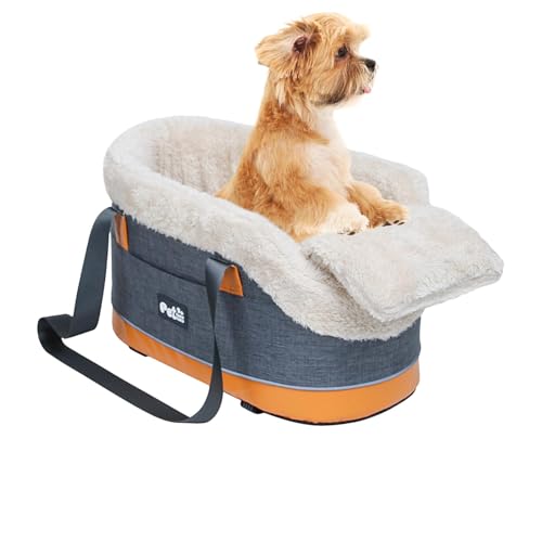 Center Konsole Dog Seat, Cat Travel Carrier für kleine Haustiere, Haustiersitz mit Aufbewahrungstasche, 42 x 23 x 23 cm, 16,54 x 9,06 x 9,06 Zoll für kleine Puppies, Hunde und Katzen von Qzdtue