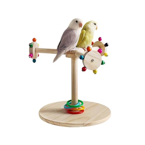 Funny Paw Grinding Perch, Bird Claw Grinding Stand, Lovebird Grooming Perch, 8,66 x 8,66 x 1,97 Zoll, Rotating Windmill Design Standing for Cockatiels, Macaws, Budgies von Qzdtue