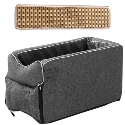 Hundebett für Auto-Konsole, Center Console Dog Bed, Portable Armrest Booster Seat, Non-Slip Center Console Dog Bed, Car Console Dog Bed with Cooler Mat, Safe Ride Dog Bed for Car, Armrest Booster Seat von Qzdtue