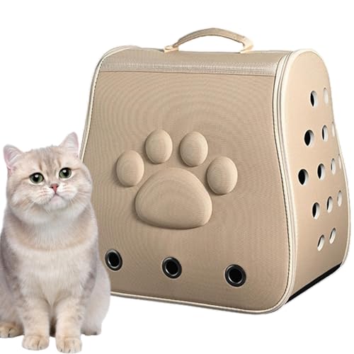 🚗 Kleine Katzen- und Hundehütte, Breathable Pet Carrier, bequeme Haustier-Transporttasche, Reisegepäckträger für kleine Haustiere, Haustiertransportkoffer 16,54 x 14,96 x 10,63 Zoll für Hunde und von Qzdtue