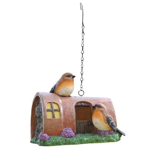 Outdoor Bluebird House, Resin Bird Feeder Box, Bird Nest And Feeder House, Protects Against Sun, Wind And Rain, Ideal For Christmas And Thanksgiving Blue Bird Houses For Outdoors von Qzdtue