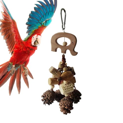 Qzdtue Bird Shredding Toys, Parrot Chew Toys, Pinecone Bird Toy, Small Bird Chew Toys, Medium Bird Foraging Toys, Interactive Parrot Toy, Funny Bird Toys, Bird Shredding Chew Toy von Qzdtue