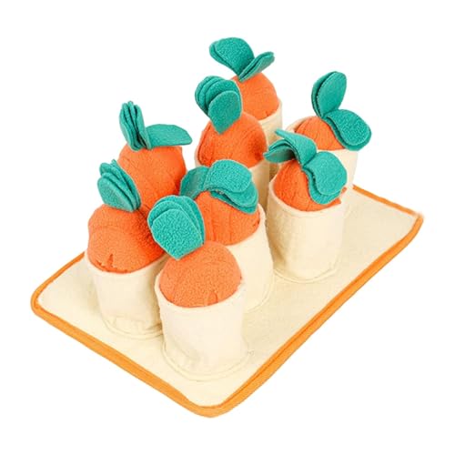 Qzdtue Carrot Snuffle Mat Dogs, buntes Hundespielzeug, Plüschtier-Feeding-Pad, 8,27 x 11,02 x 1,97 Zoll, interaktive Bereicherung, - und Reise-Spielzeit für draußen von Qzdtue