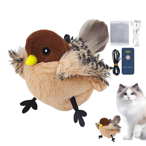 Qzdtue Catnip Flying Bird Toy for Cats Realistic Flapping Feather Bird Design Soft and Cozy Interactive Play Kitten Toys Ideal for Indoor Cat Fun and Entertainment Encourages Exercise and Engagement von Qzdtue