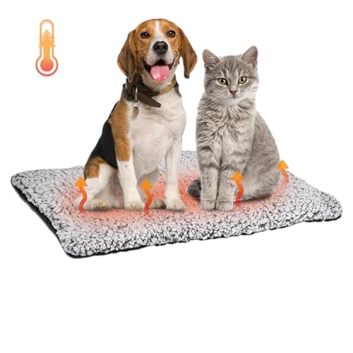 Qzdtue Heated Cat Bed, Constant Temperature Cat Bed, Washable Pet Bed, Small Dog Heated Bed, 50 x 40 cm, 19.69 x 15.75 inch, Pet Heat Reflector, Heating Matte for Cats von Qzdtue