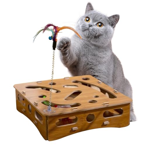 Qzdtue Interaktives Katzen-Puzzle-Spielzeug, mehrstufiges Spielzeug, Box Bälle, integrierte Teaser-Wand, 28 x 28 x 7 cm, Brain-Stimulating Activity Center, Indoor Play für Boredom Relief Making Qzdtue Interaktives Katzen-Puzzle-Spielzeug, mehrstufiges Spielzeug, Box Bälle, integrierte Teaser-Wand, 28 x 28 x 7 cm, Brain-Stimulating Activity Center, Indoor Play für Boredom Relief Making von Qzdtue