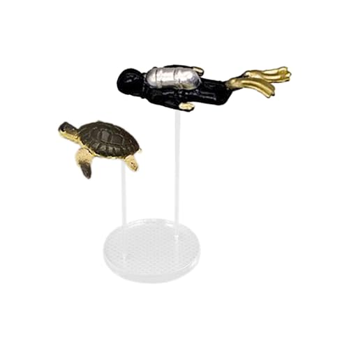 Resin Swimming Sea Turtle Diver, Aquarium Fish Tank Decor, Sea-Themed Cake Decorations, Underwater Action Figure Set, Marine Life Aquarium Accessories for Aquarium Fish Tank von Qzdtue