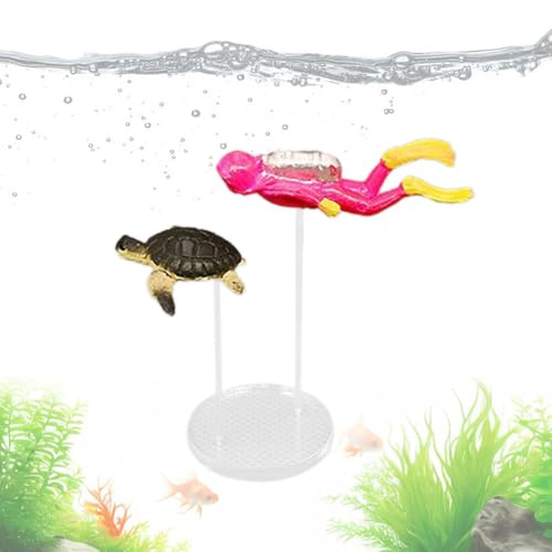 Resin Swimming Sea Turtle Diver, Aquarium Fish Tank Decor, Sea-Themed Cake Decorations, Underwater Action Figure Set, Marine Life Aquarium Accessories for Aquarium Fish Tank von Qzdtue