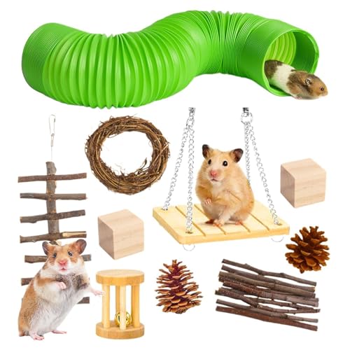 Small Animal Tunnel, Hamster Wood Sticks, Guinea Pig Chew Toys, Bunny Teeth Chew Toys, Small Animal Toys, Guinea Tube for Teeth, Chinchilla Chew Toys 13,39 x 9,45 x 3,15 Zoll von Qzdtue