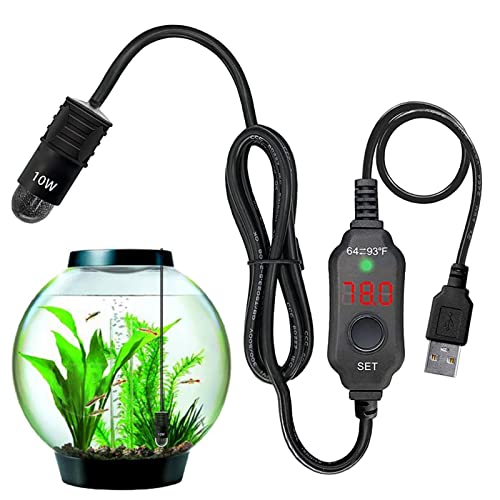 Submersible Fish Tank Heater, Aquarium Heater for Fish Tanks, 10W Aquarium Heater for Saltwater, Fish Tank Heater with LED Controller, 15'7.8'5cm, 5.91'3.07'1.97inches for Saltwater and Freshwater von Qzdtue