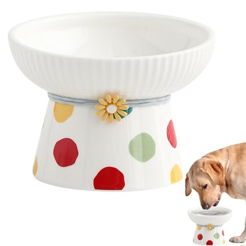 Tilted Elevated Cat Bowls, Elevated Food and Water Bowls, Cat Food Bowl for Small Dogs, Flat-Faced Cat Bowls, Pet Feeding Station 15x10.8x11.2cm/5.91x4.25x4.41 inches for Small Dog, Fat Faced Cat von Qzdtue