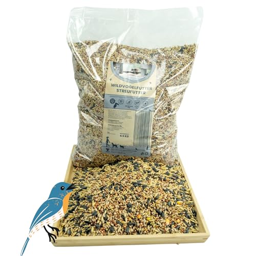 R&M Wildvogelfutter - Streufutter 4,5 KG I Einzelfuttermittel für Freilebende Vögel & Tauben I Reich an Milo, Weizen, Hafer, Hirsemix, Sonnenblumenkernen & Mais I Ohne Zucker & Zusätze von R&M Futter und Lebensmittel GmbH