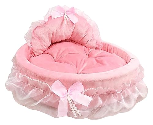 Hundebett niedlich Pink Prinzessin Dog Bett, Lace Cat Bett, Wäschbares Haus Luxus niedlich Haustier Material Dickes Zwinger Schlafbett, großes Hundebettcouch, für Kätzchen Haustiere, rosa, (Farbe: von RAAMKA