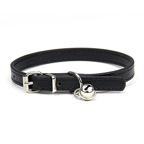 Lederleine Haustier Hundehalsband Sweet Cats Supplies Hundehalsbänder Rosa Hundehalsband Halsband Hundezubehör (Color : Black, Size : 1.0cmx25cm) von RAAMKA