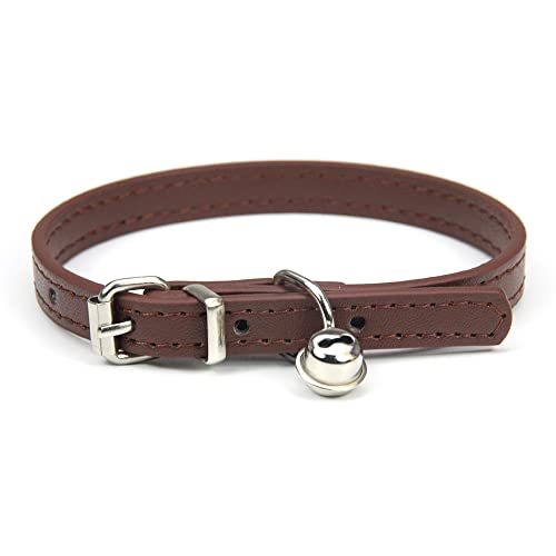 Lederleine Haustier Hundehalsband Sweet Cats Supplies Hundehalsbänder Rosa Hundehalsband Halsband Hundezubehör (Color : Dark Brown, Size : 1.0cmx25cm) von RAAMKA